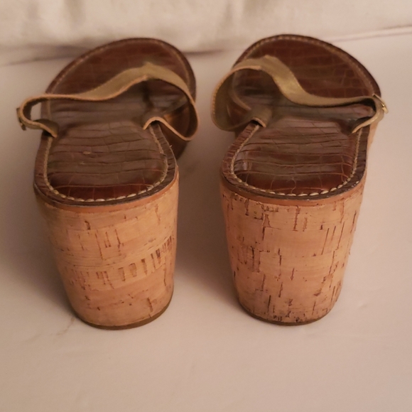 Sam Edelman Gold Strap Cork Sandals Size 6.5 - Picture 5 of 7